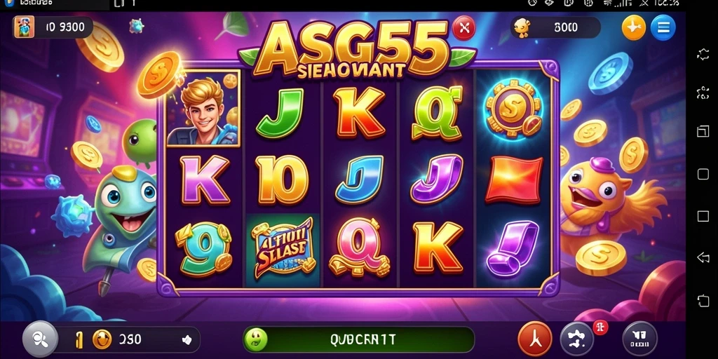 Tampilan gameplay ASG55 yang menarik dan penuh warna.