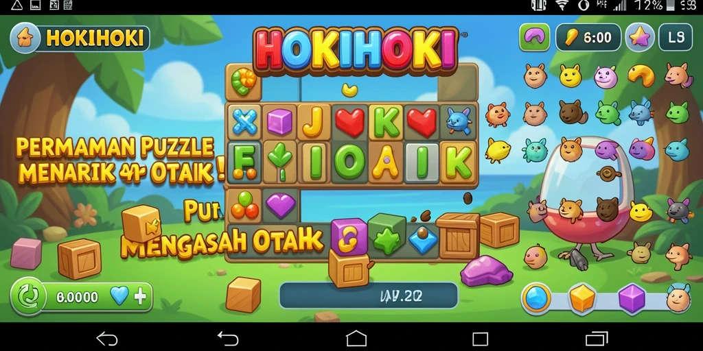 Tangkapan layar HOKIHOKI menampilkan gameplay Puzzle yang menarik dan menantang.
