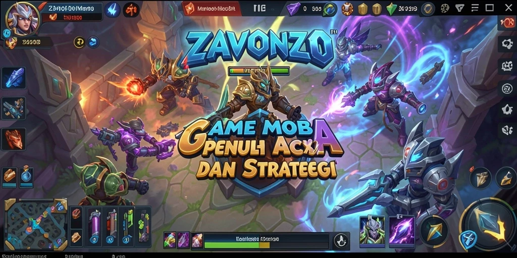 Tampilan gameplay menarik dalam pertempuran MOBA ZAVONZO.